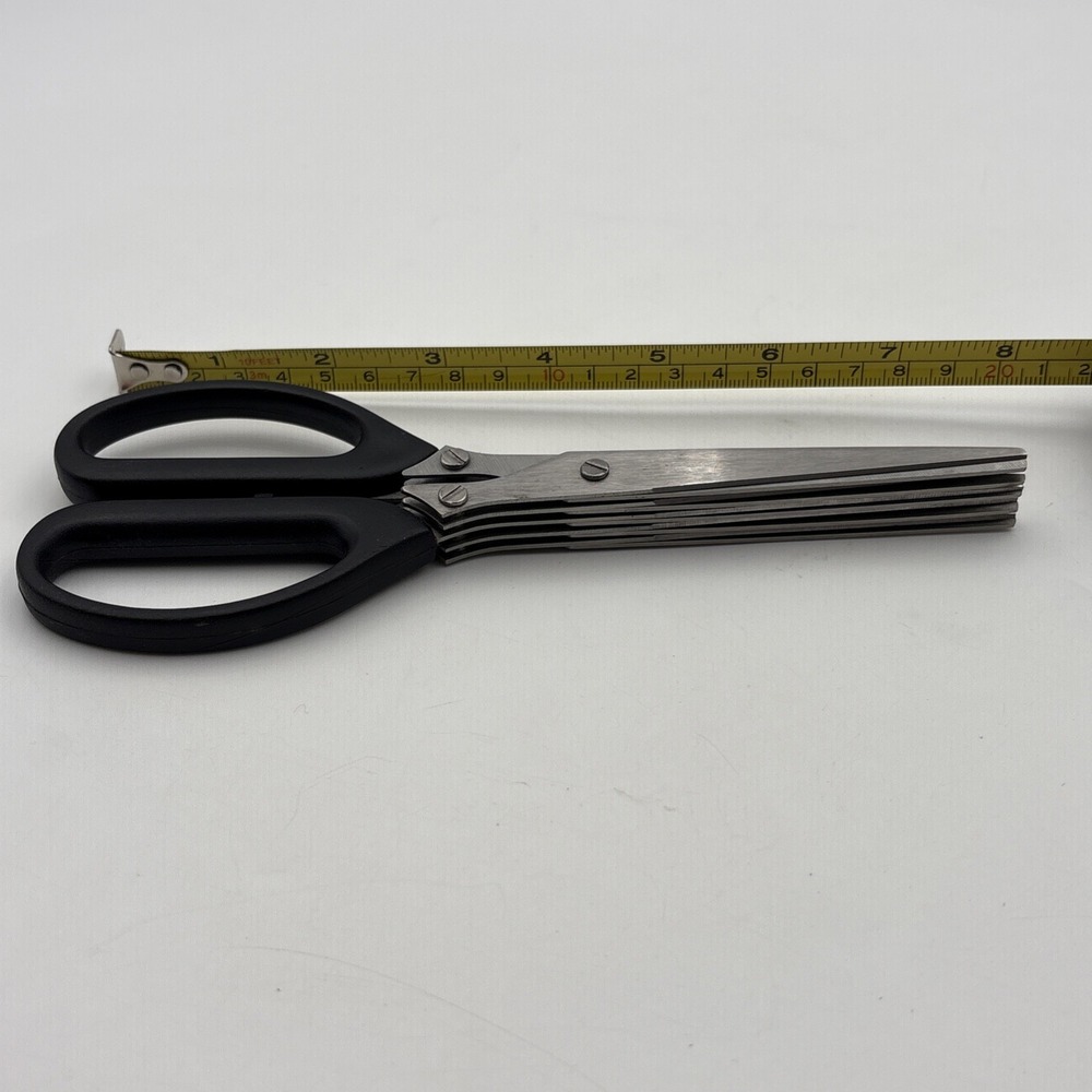 5 Blade Herb Scissors Shredder Black Kitchen Tool for Herbs and Vegetables